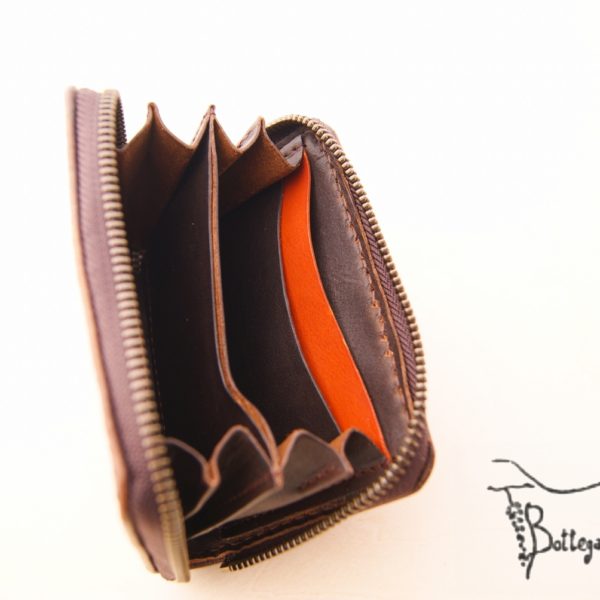 コンパクトな財布 コロンと小型 【焦げ茶】 - Bottega Glicine