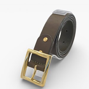 メンズベルト 35mm / スクエアバックル / 真鍮製/｜イタリア人革職人